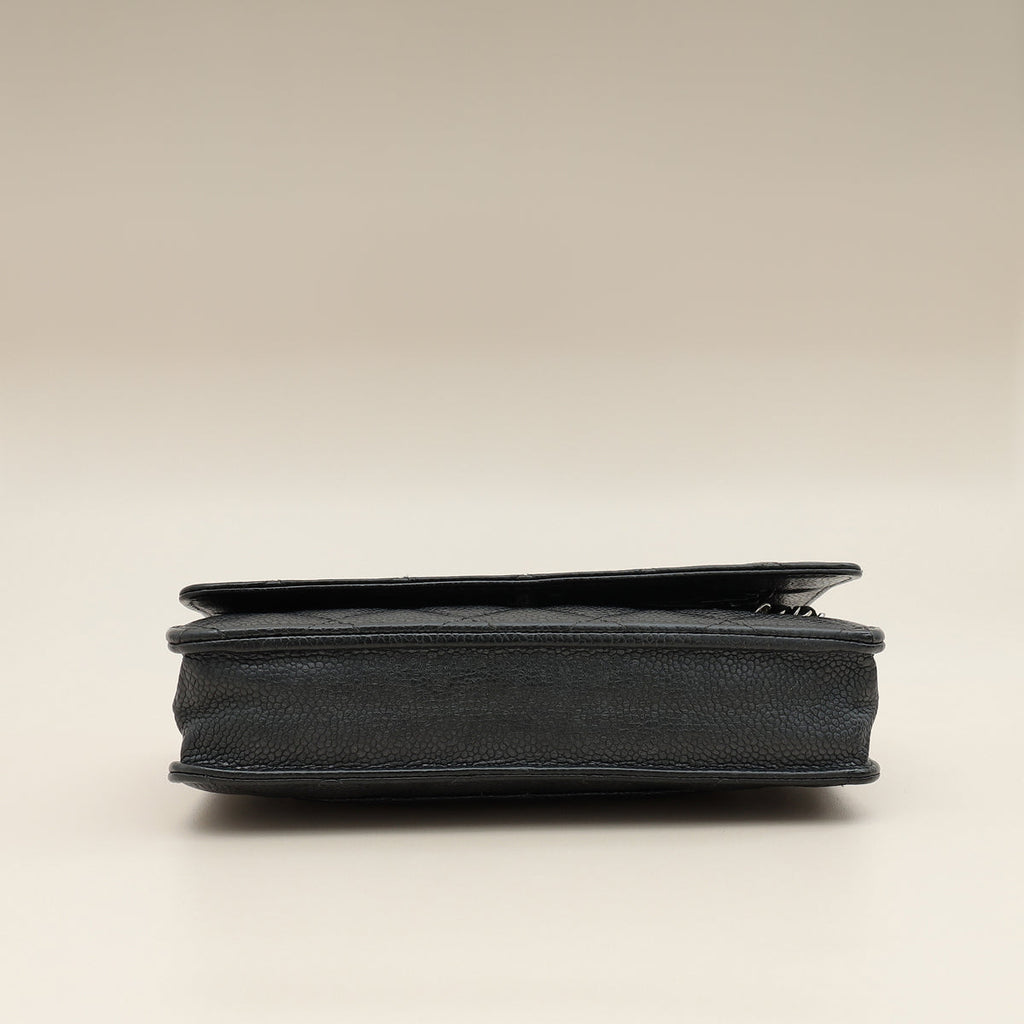 Chanel Black CC Classic Wallet On Chain