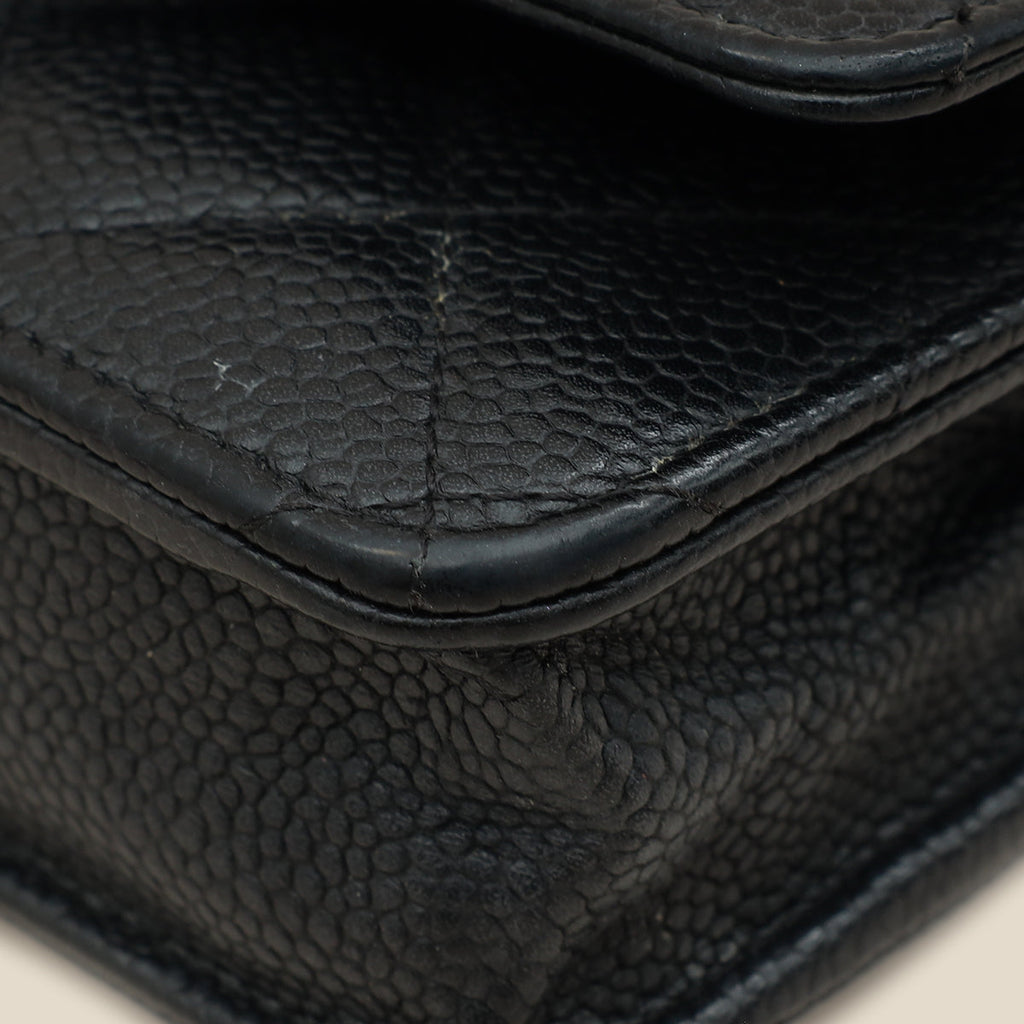 Chanel Black CC Classic Wallet On Chain