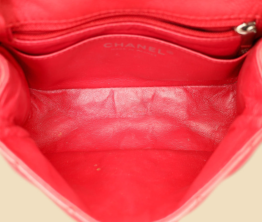 Chanel Red CC Classic Mini Square Flap Bag