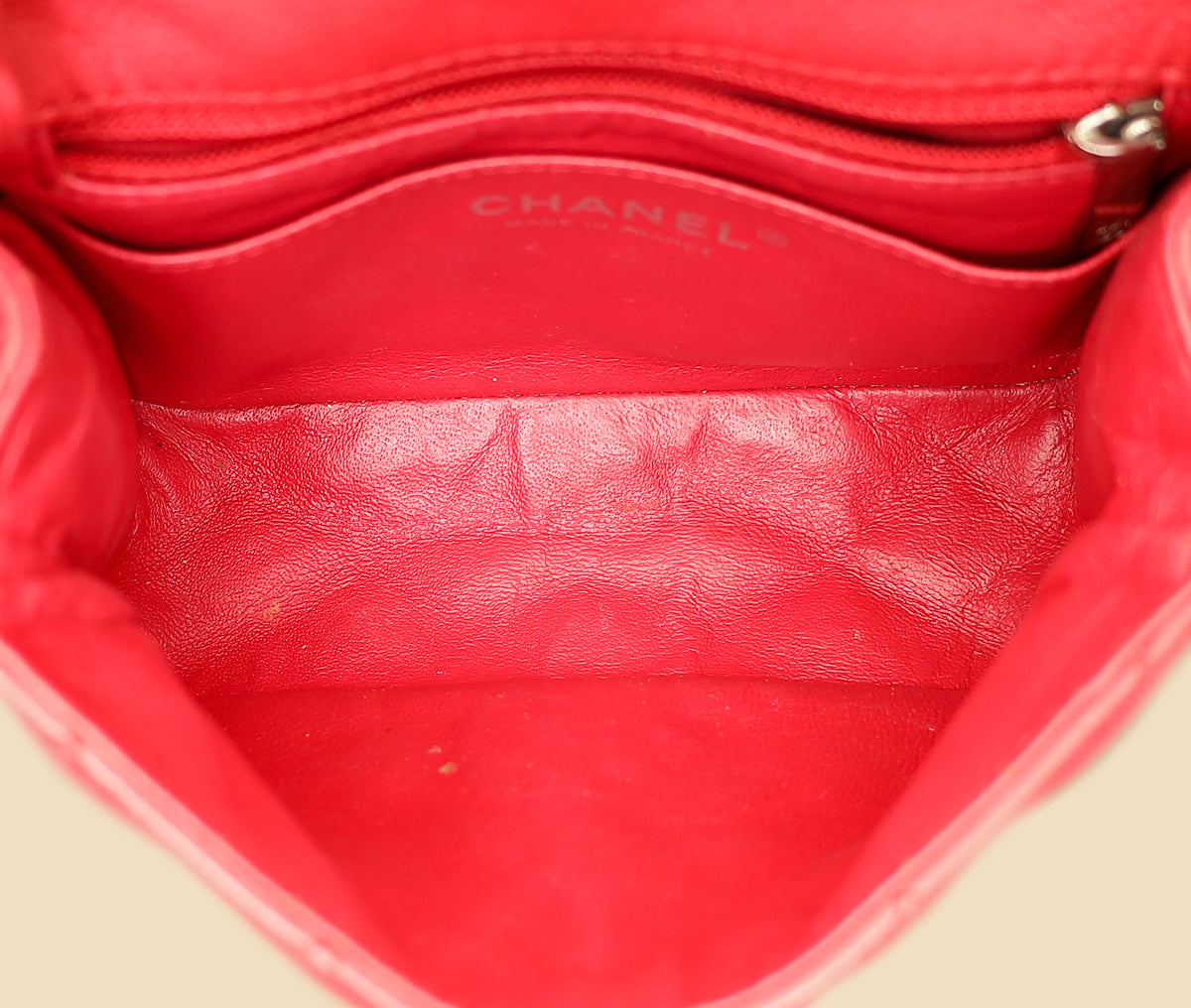 Chanel Red CC Classic Mini Square Flap Bag