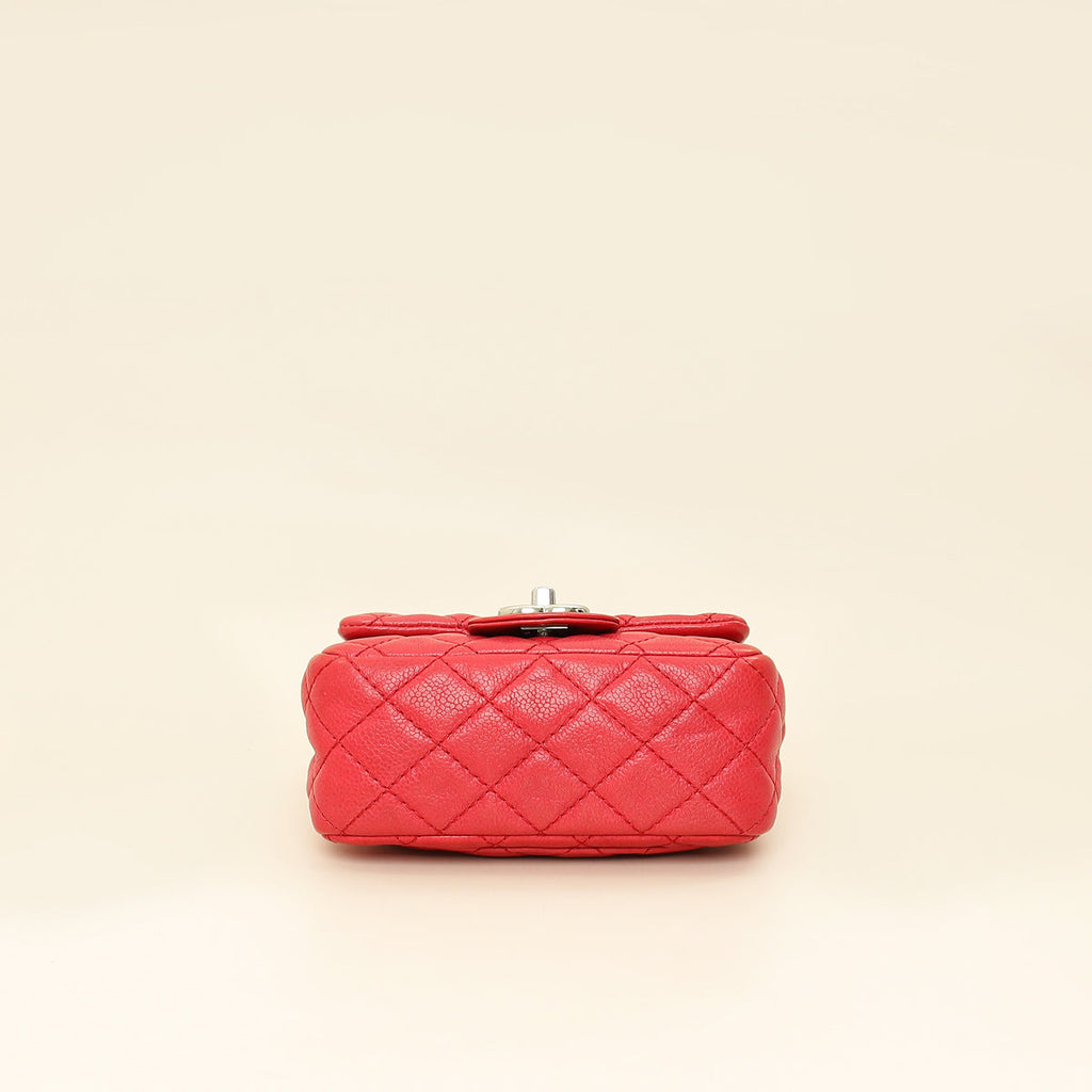 Chanel Red CC Classic Mini Square Flap Bag