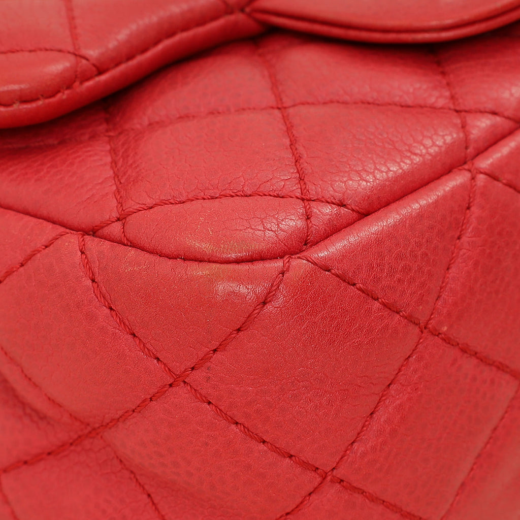 Chanel Red CC Classic Mini Square Flap Bag