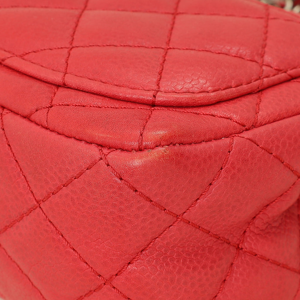 Chanel Red CC Classic Mini Square Flap Bag