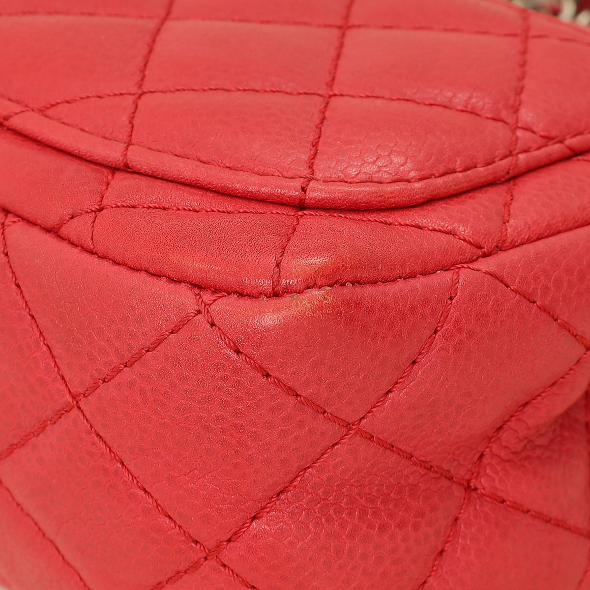 Chanel Red CC Classic Mini Square Flap Bag