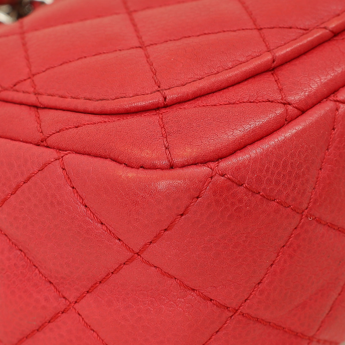 Chanel Red CC Classic Mini Square Flap Bag