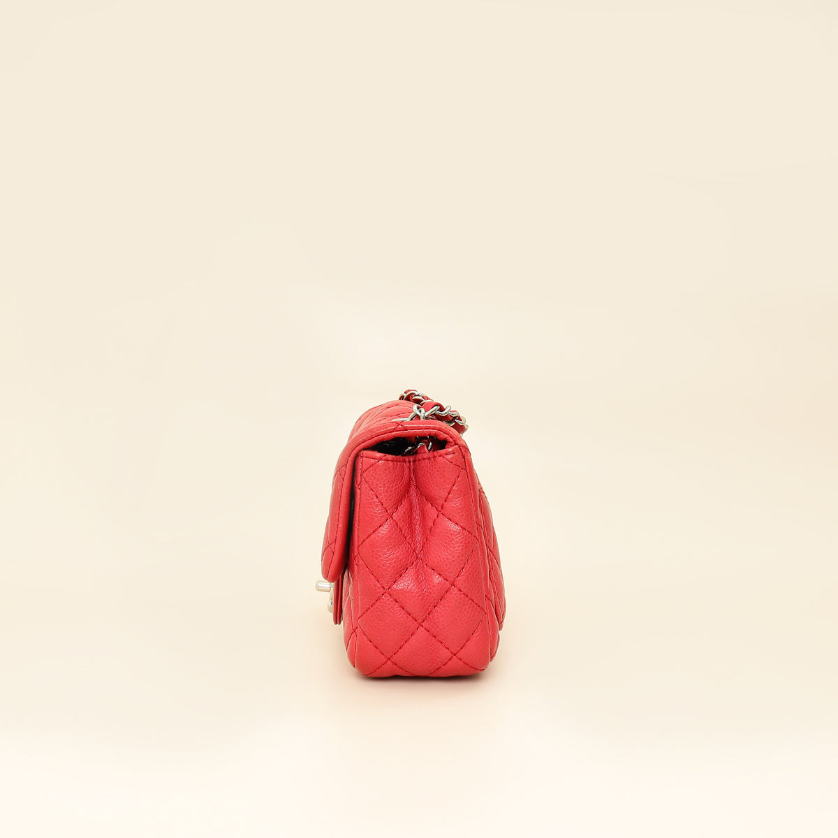 Chanel Red CC Classic Mini Square Flap Bag