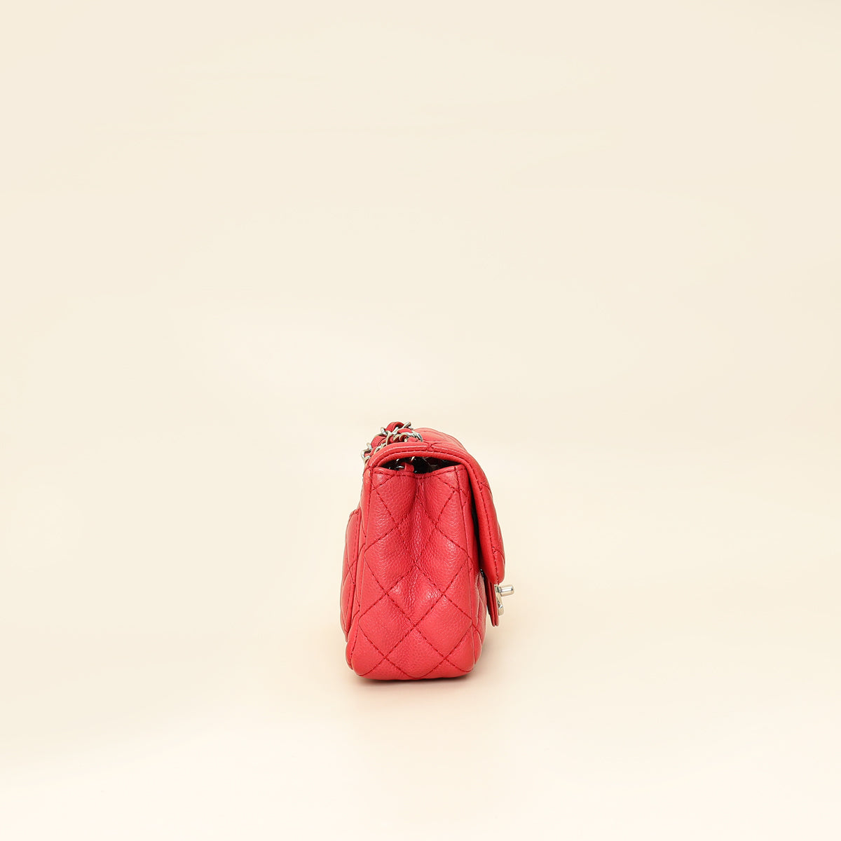 Chanel Red CC Classic Mini Square Flap Bag