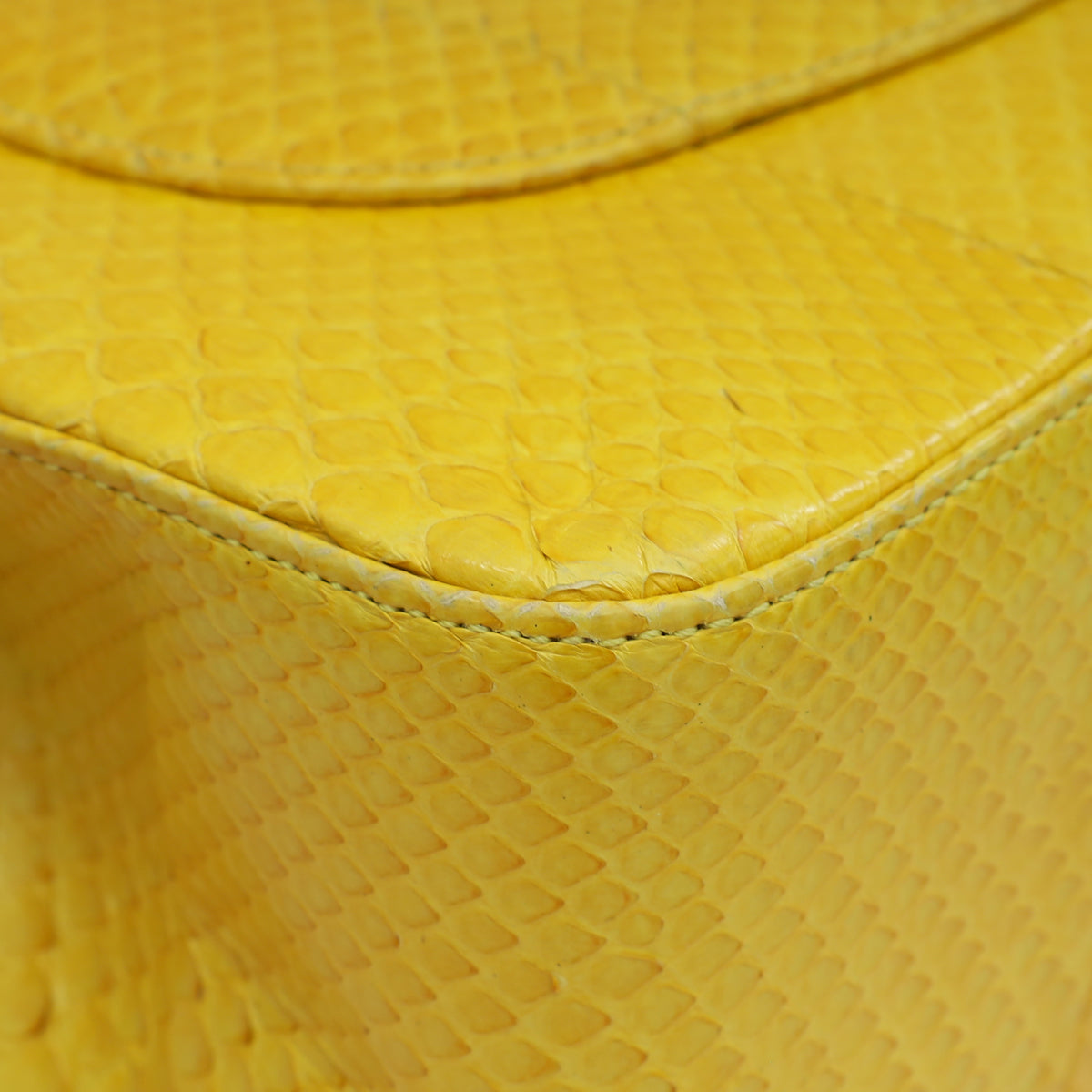 Chanel Yellow Python CC Classic Double Flap Jumbo Bag