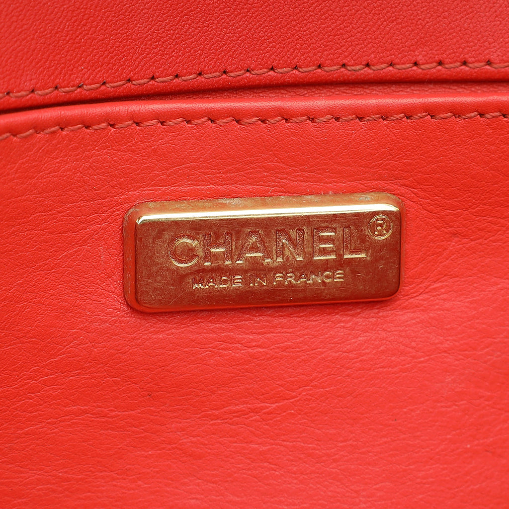 Chanel Red Python Le Boy Medium Bag