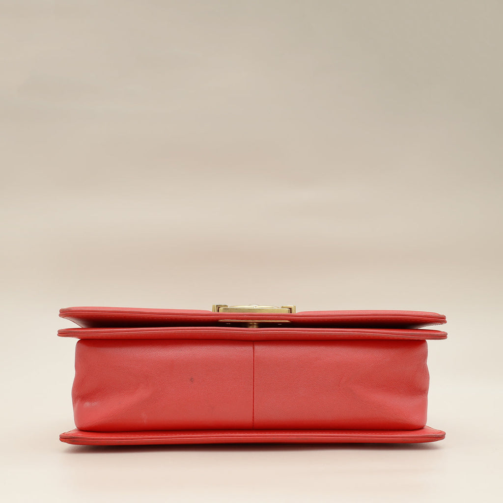 Chanel Red Python Le Boy Medium Bag