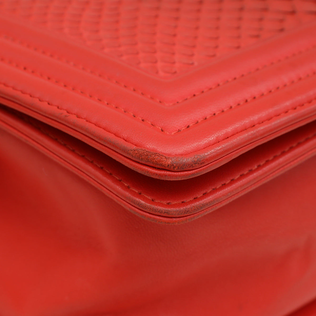 Chanel Red Python Le Boy Medium Bag