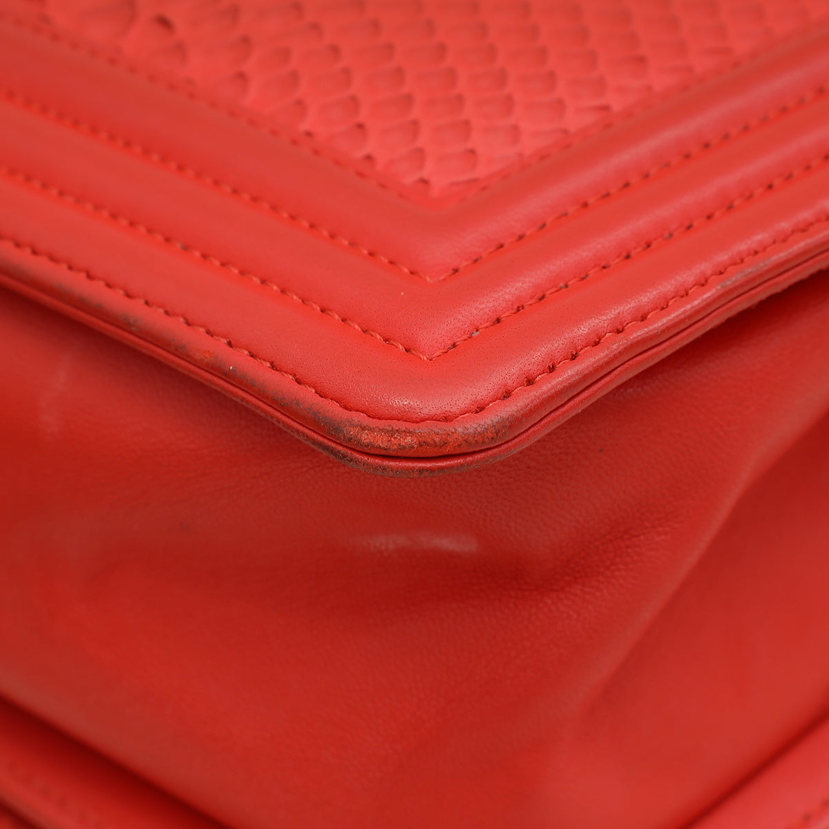 Chanel Red Python Le Boy Medium Bag