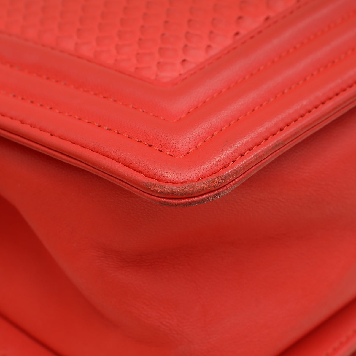 Chanel Red Python Le Boy Medium Bag
