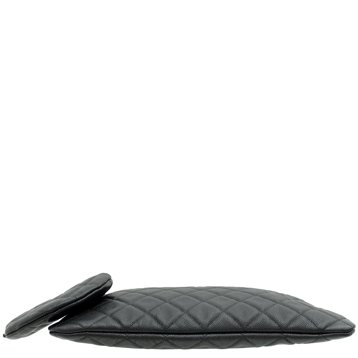 Chanel Black Classic Zipped Pouch W/ Round Coin Purse