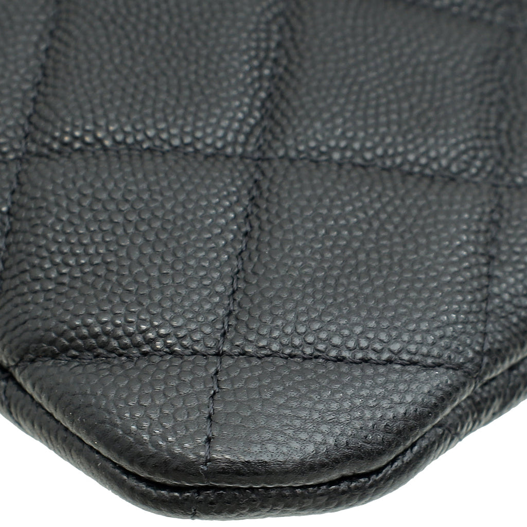 Chanel Black Classic Zipped Pouch W/ Round Coin Purse