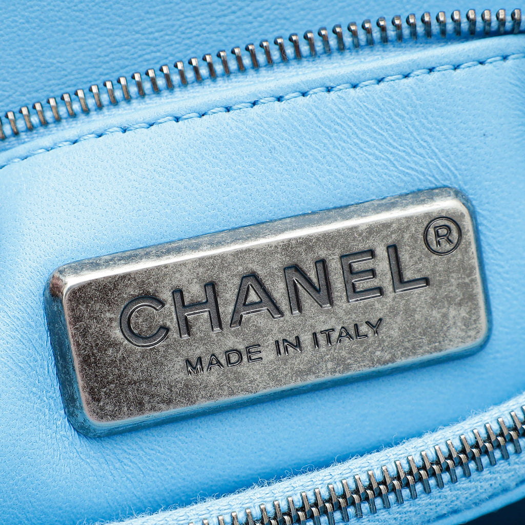 Chanel Light Blue Python Coco Handle Small Bag