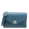 Chanel Blue Chevron Coco Waist Bag