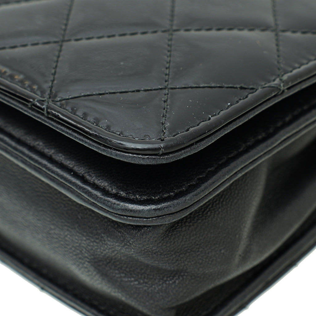 Chanel Black CC Diagonal Wallet On Chain
