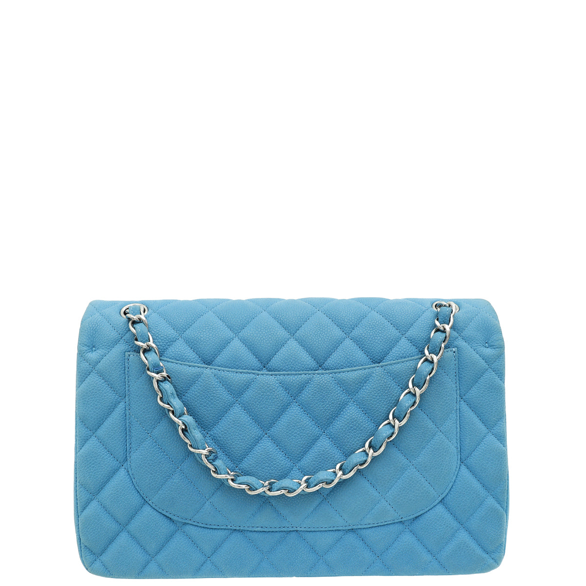 Chanel Blue CC Classic Nubuck Double Flap Jumbo Bag