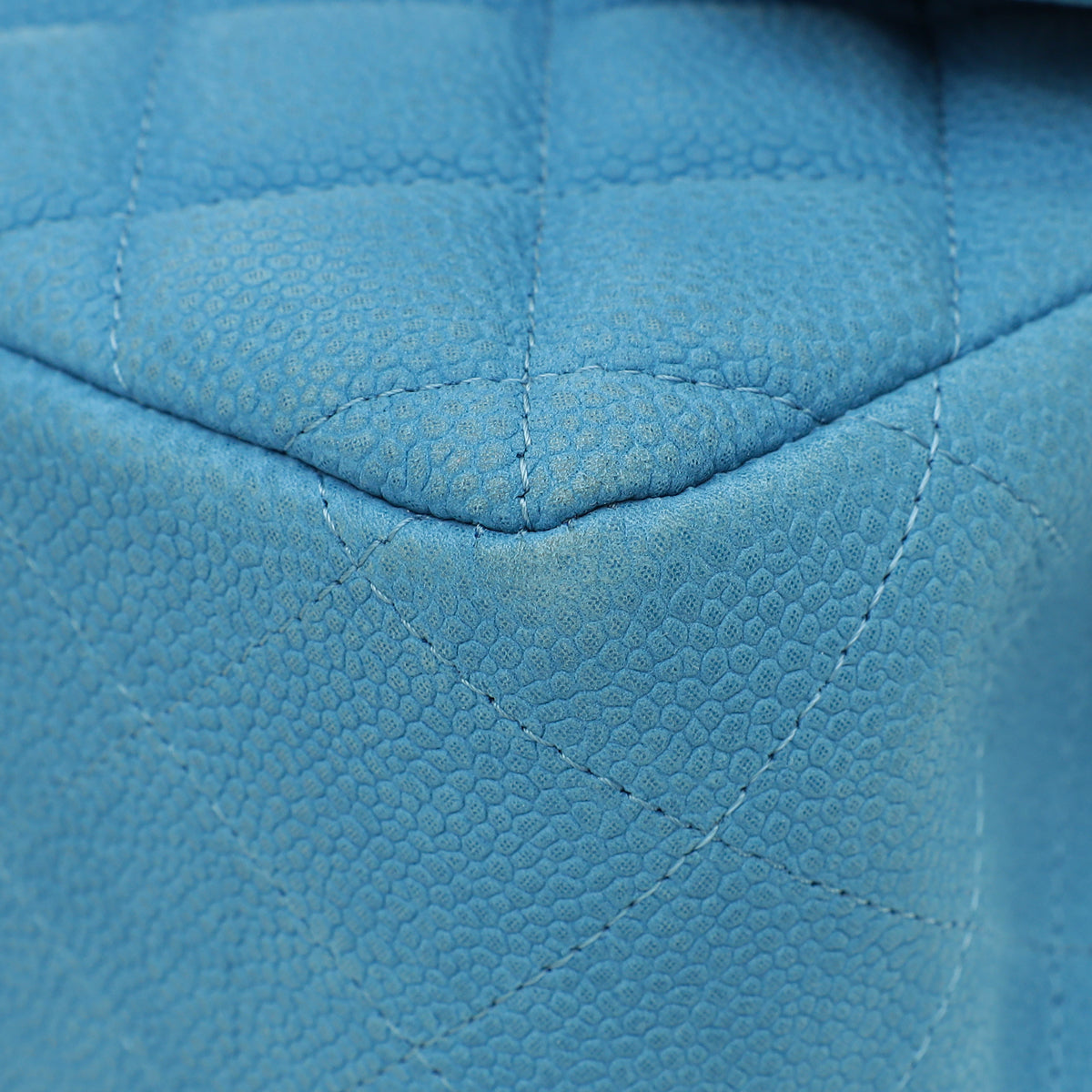 Chanel Blue CC Classic Nubuck Double Flap Jumbo Bag