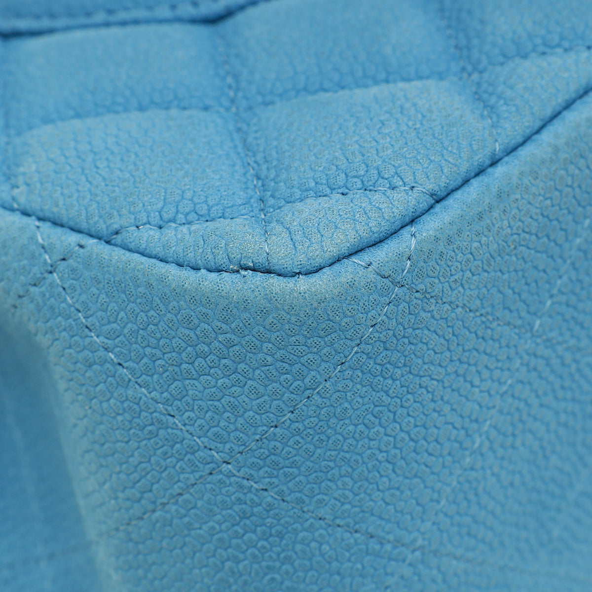Chanel Blue CC Classic Nubuck Double Flap Jumbo Bag