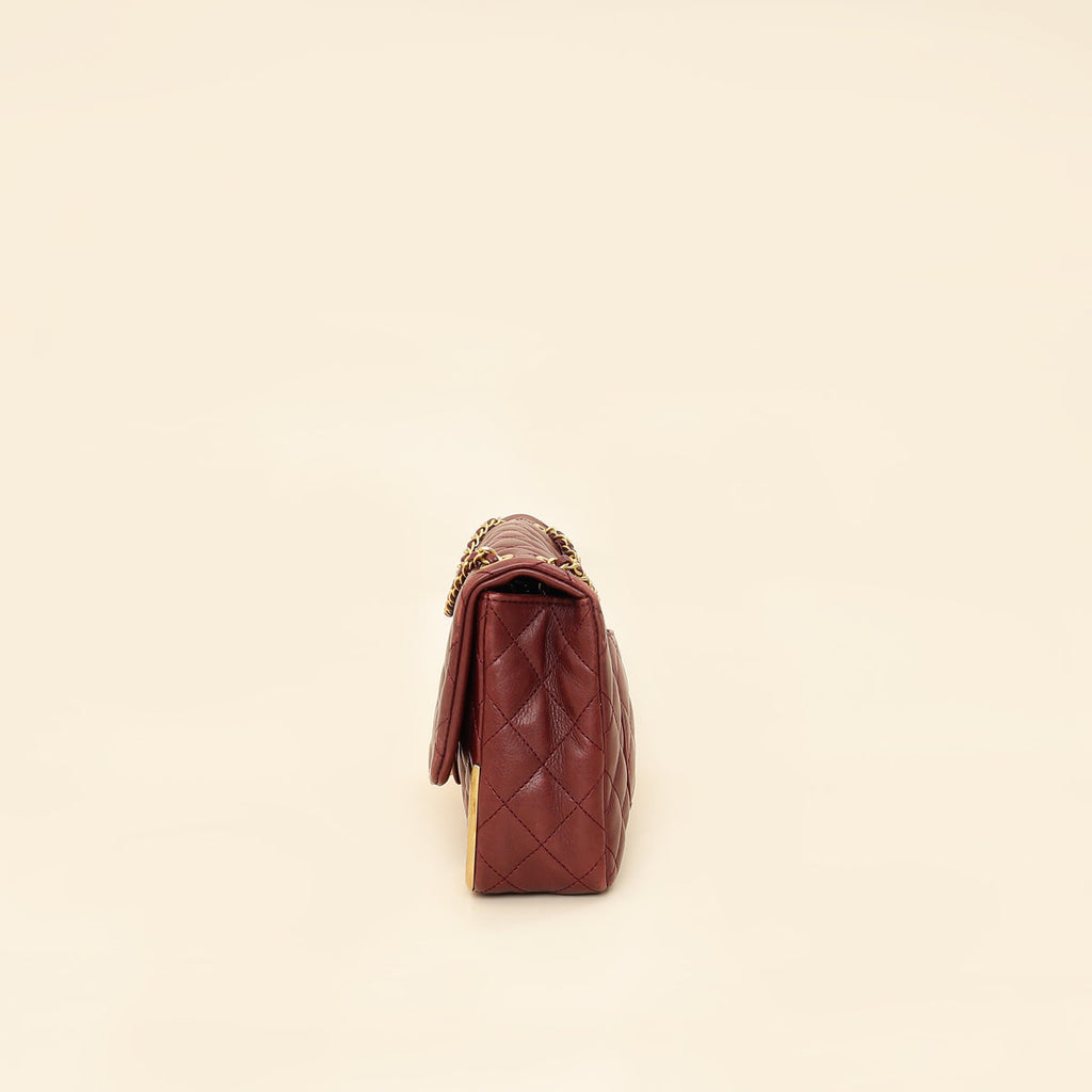 Chanel Burgundy CC Rock The Corner Flap Bag