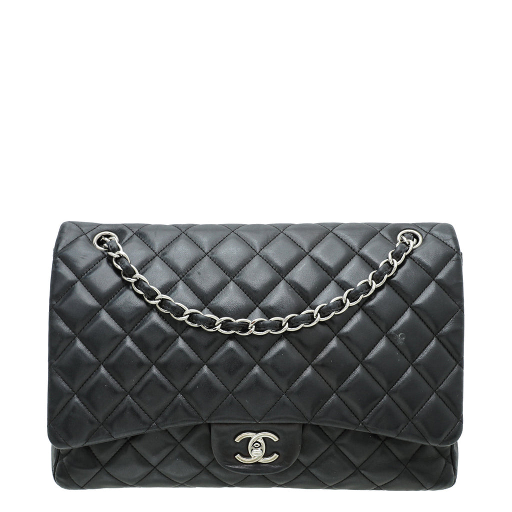Chanel Black CC Classic Single Flap Maxi Bag