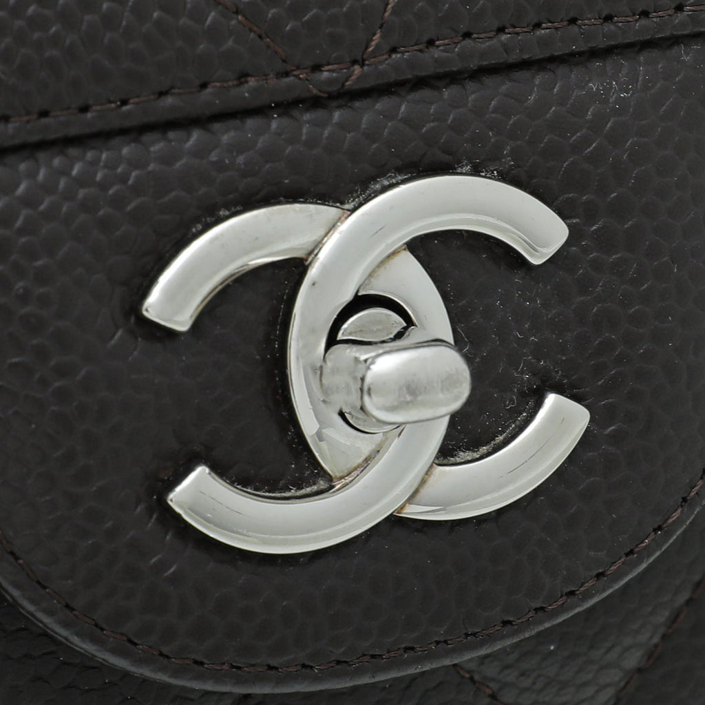 Chanel Chocolate CC Classic Single Flap Jumbo Bag