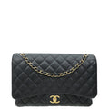 Chanel Black CC Classic Double Flap Maxi Bag