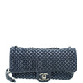 Chanel Navy Blue CC Micro Quilted Flap Medium Bag
