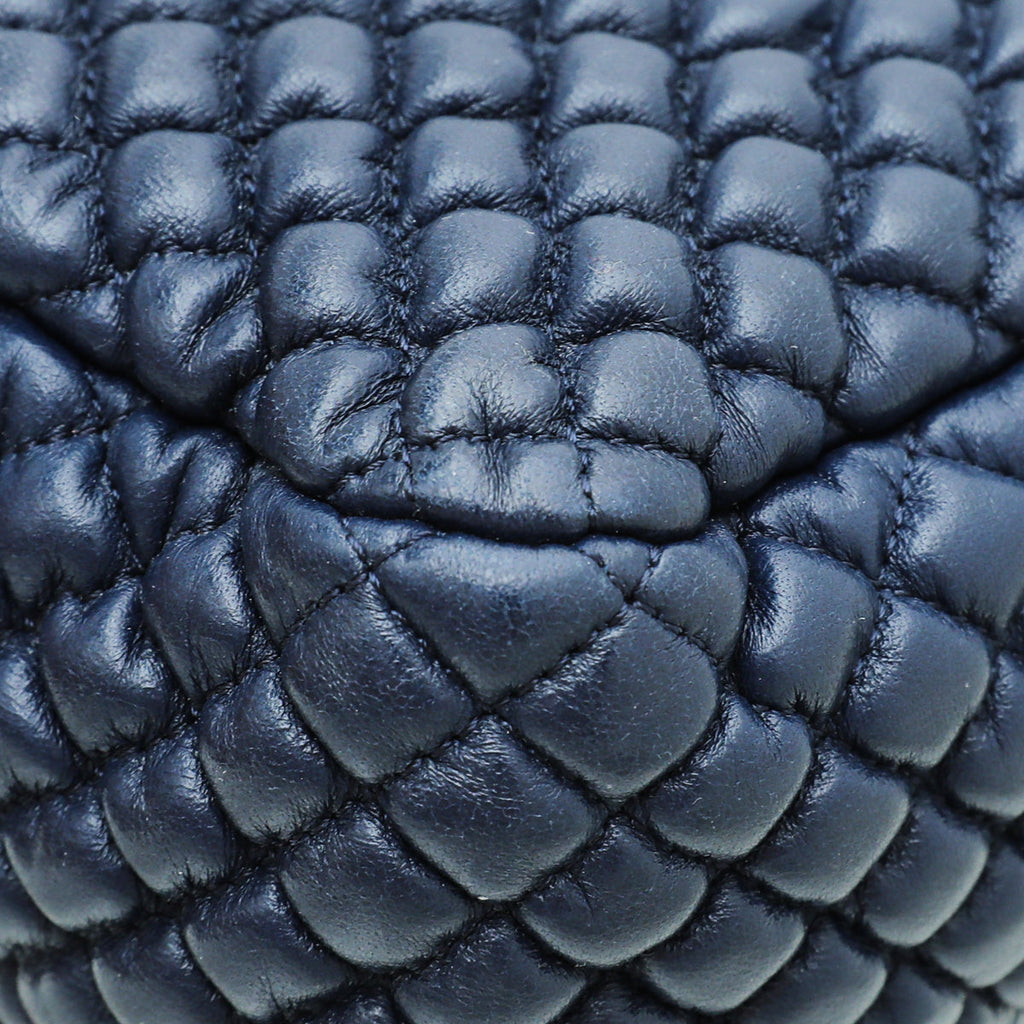 Chanel Navy Blue CC Micro Quilted Flap Medium Bag