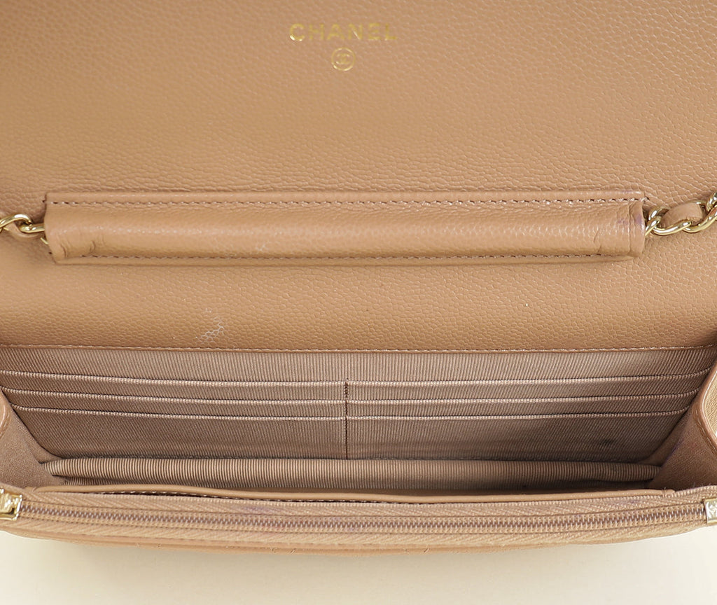 Chanel Light Mocha Classic Wallet on Chain