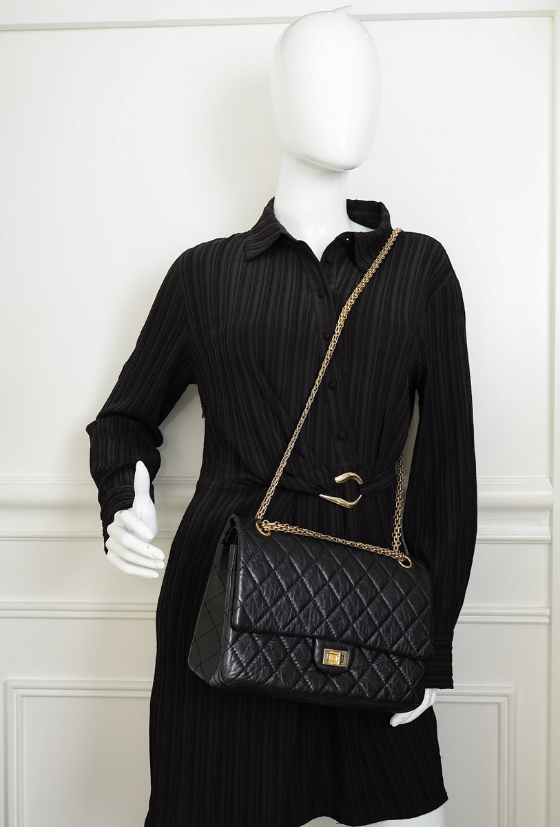 Chanel Black 2.55 Reissue Flap 226 Shoulder Bag
