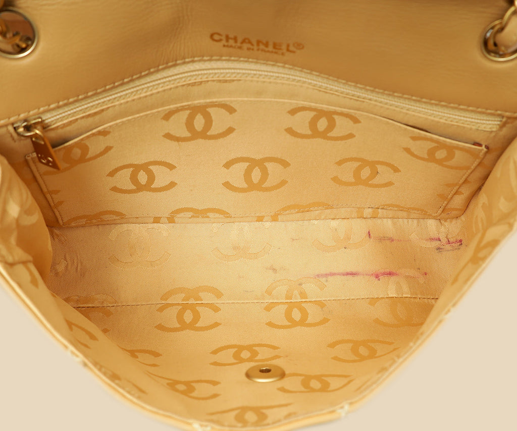 Chanel Beige Wild Stitch Flap Medium Bag