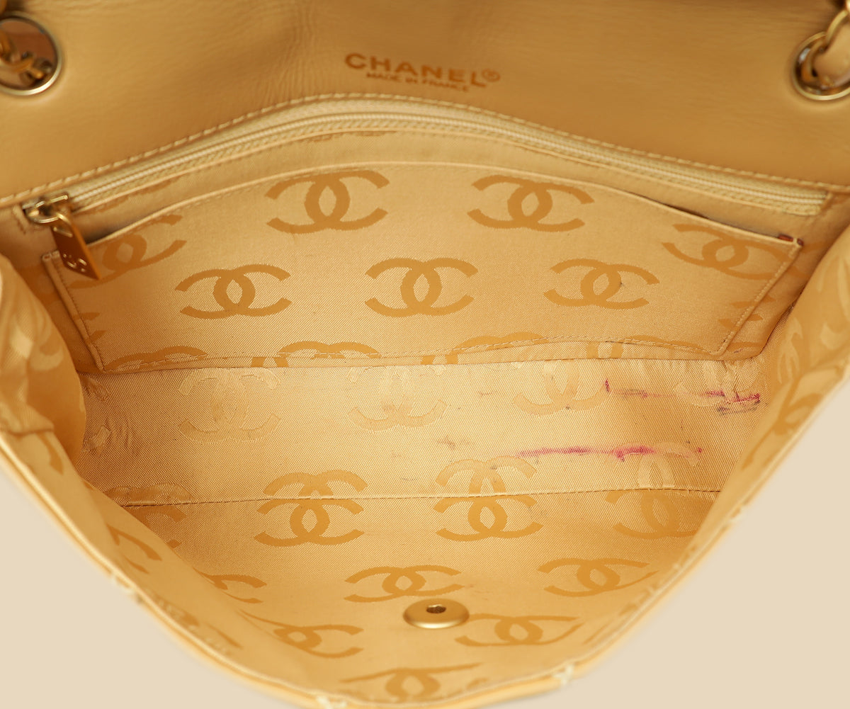 Chanel Beige Wild Stitch Flap Medium Bag
