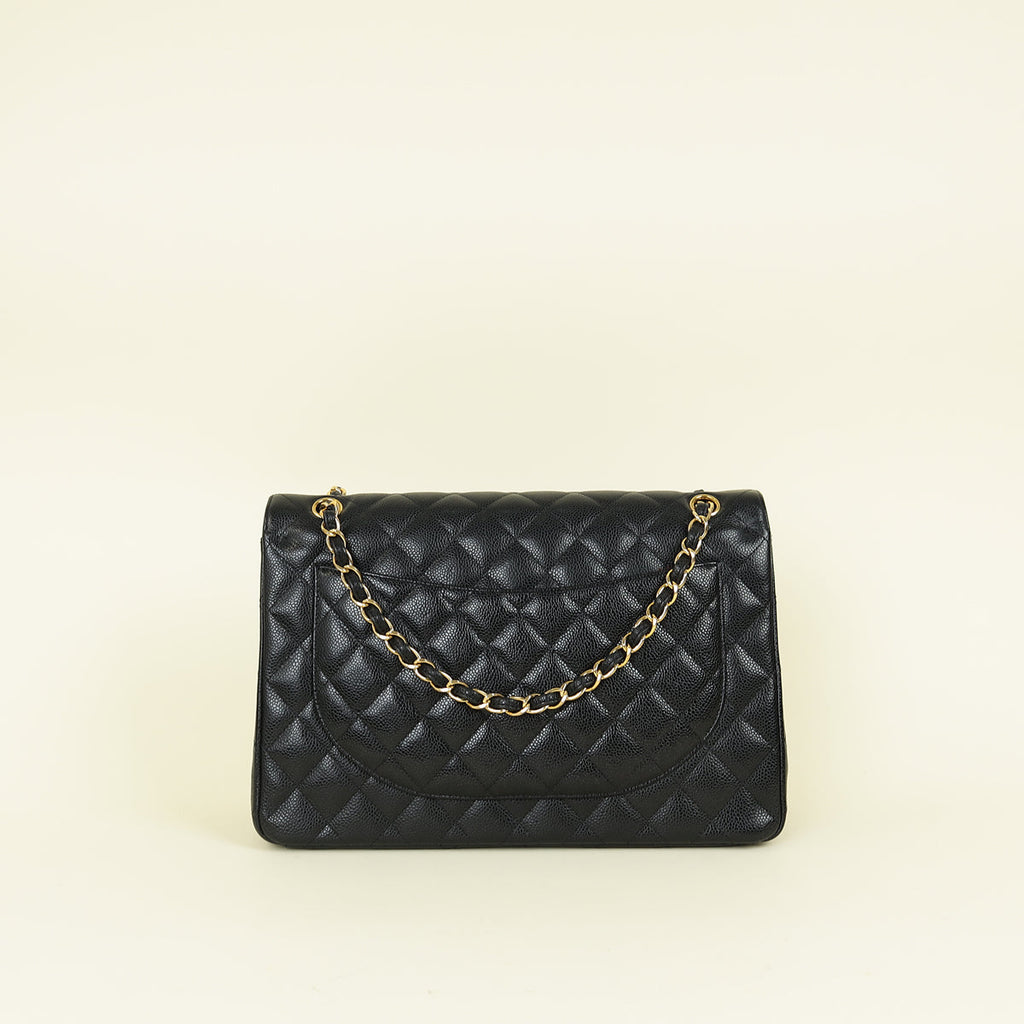 Chanel Black CC Classic Double Flap Maxi Bag