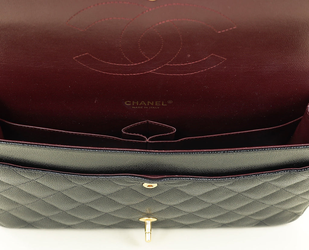 Chanel Black CC Classic Double Flap Maxi Bag