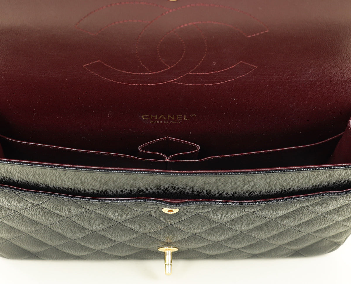 Chanel Black CC Classic Double Flap Maxi Bag