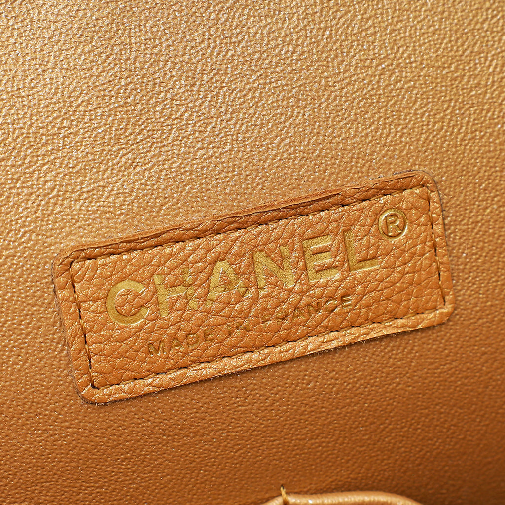 Chanel Metallic Bronze CC Classic Double Flap Maxi Bag