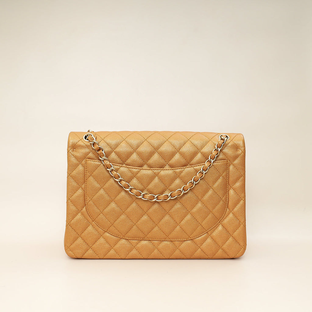 Chanel Metallic Bronze CC Classic Double Flap Maxi Bag