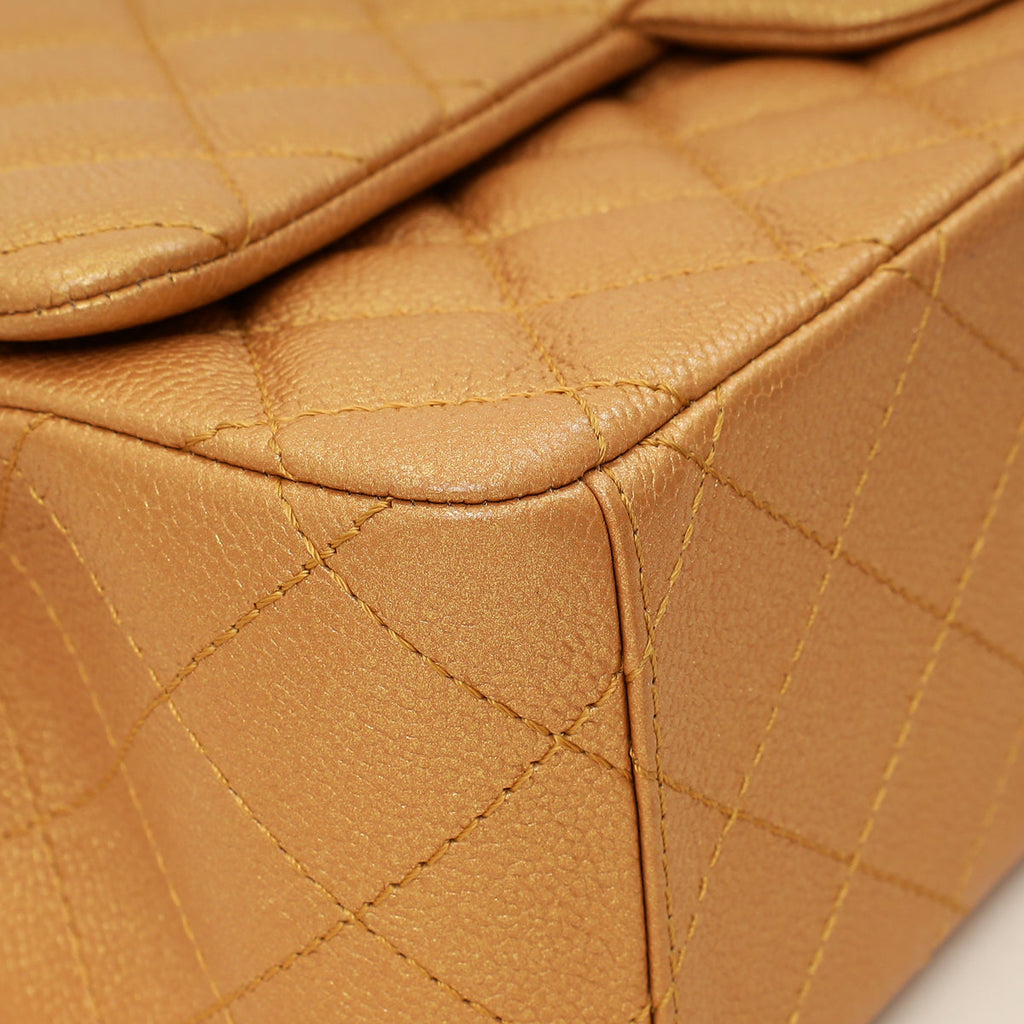 Chanel Metallic Bronze CC Classic Double Flap Maxi Bag