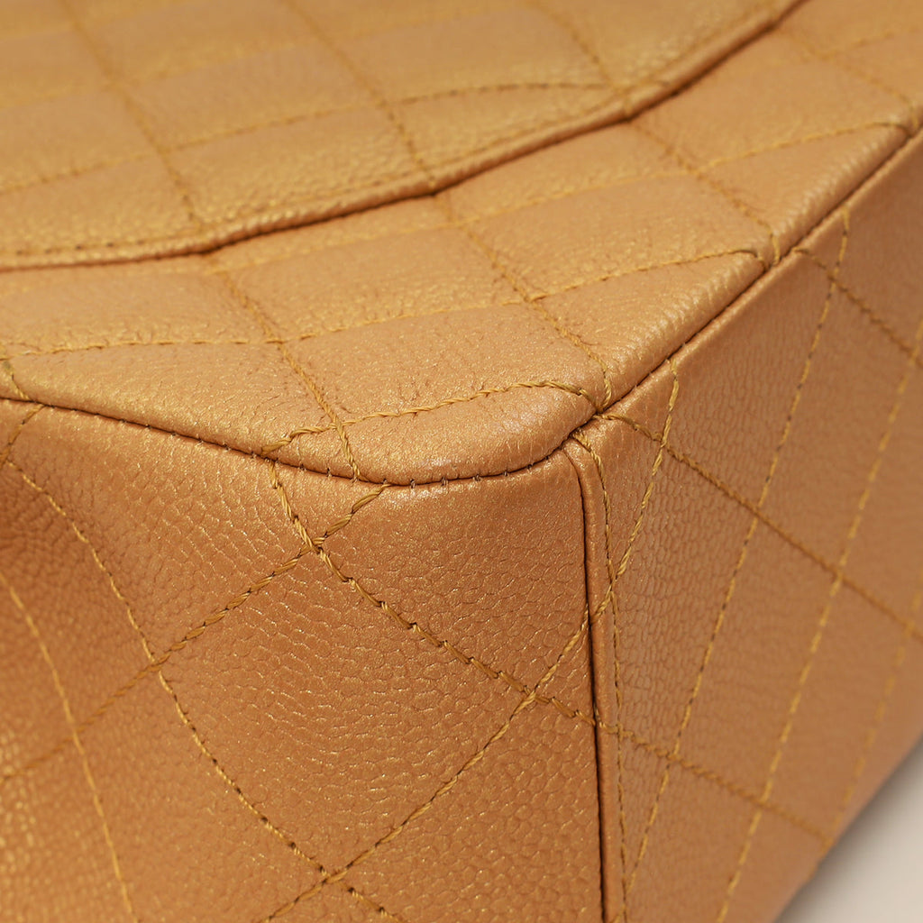 Chanel Metallic Bronze CC Classic Double Flap Maxi Bag
