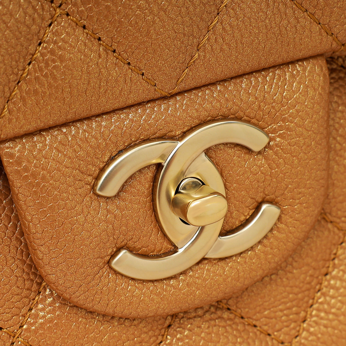 Chanel Metallic Bronze CC Classic Double Flap Maxi Bag