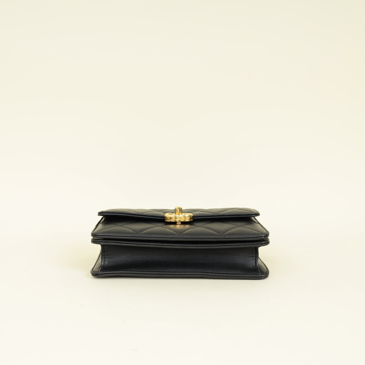 Chanel Black CC Quilted Top Handle Flap Bag