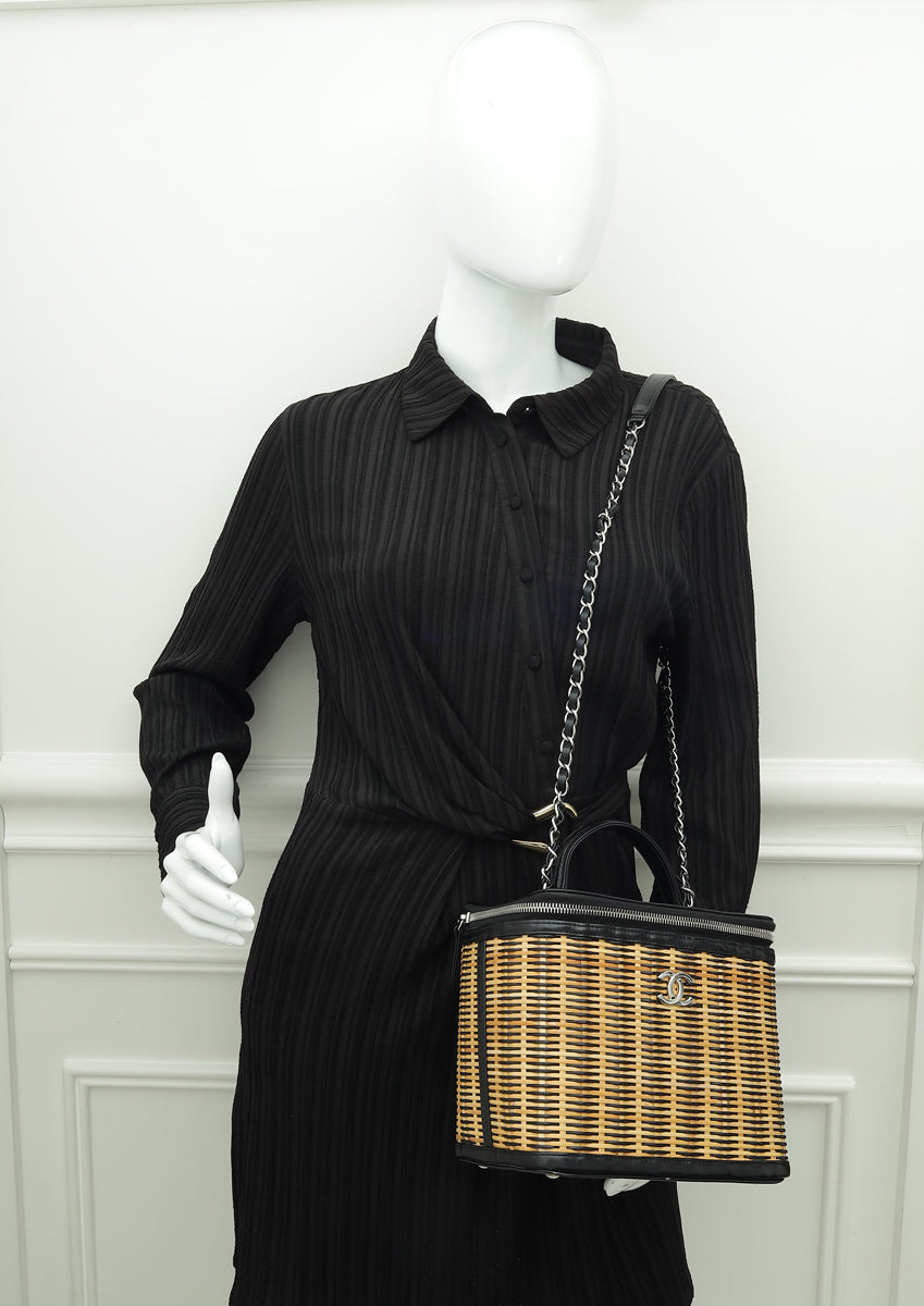 Chanel Bicolor CC Ratan Vanity Case