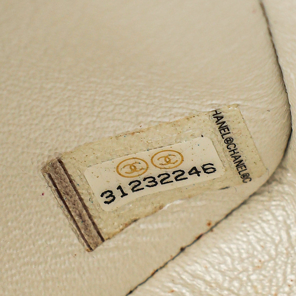 Chanel Metallic Pearly White Mini Rectangular Top Handle Bag