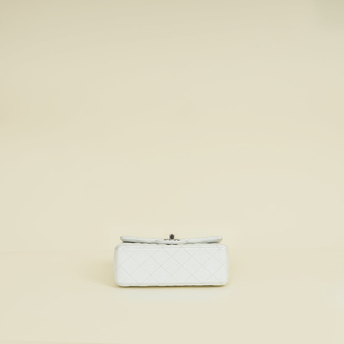 Chanel Metallic Pearly White Mini Rectangular Top Handle Bag