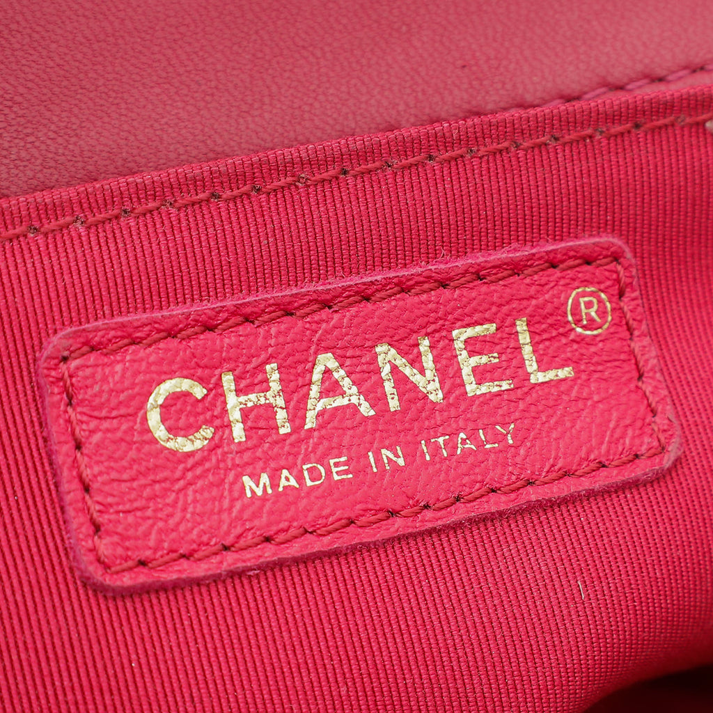 Chanel Dark Fuchsia Le Boy Chevron Medium Bag