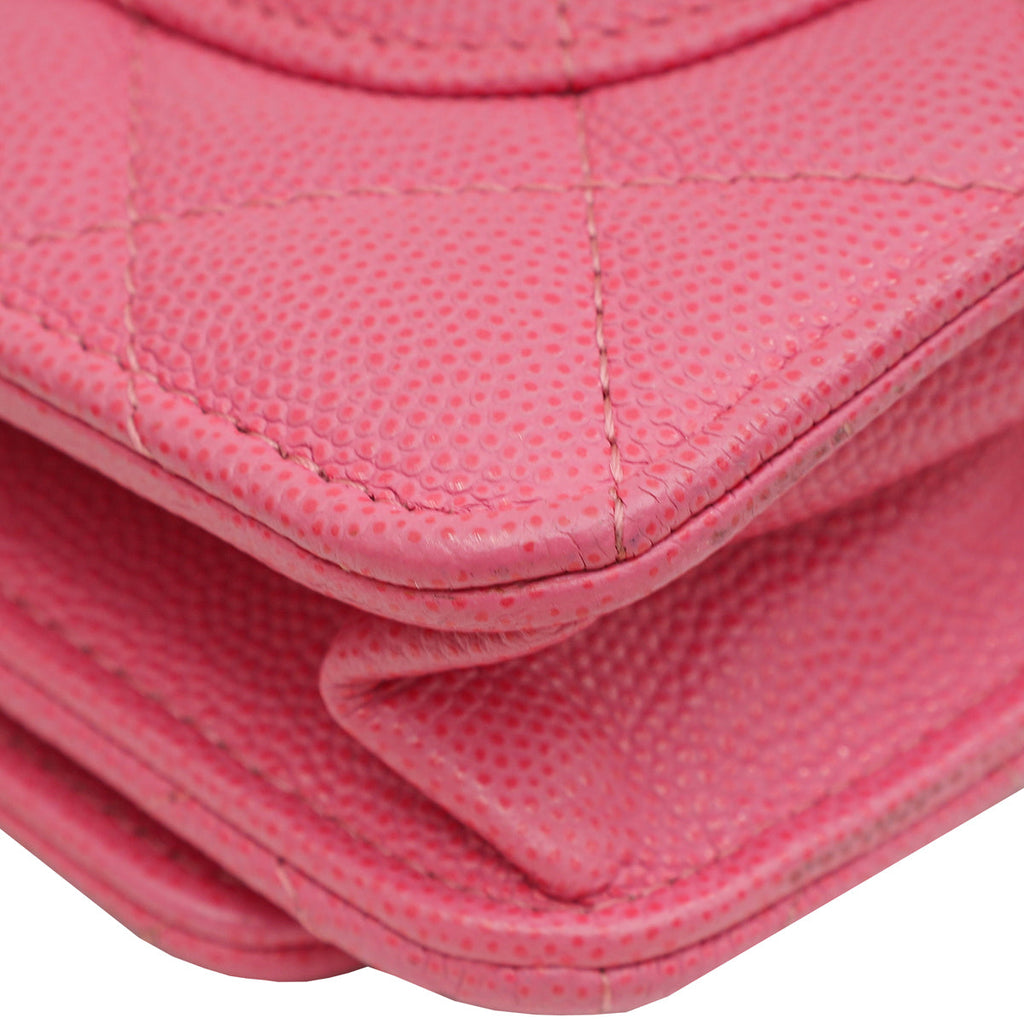 Chanel Pink CC Classic Wallet on Chain