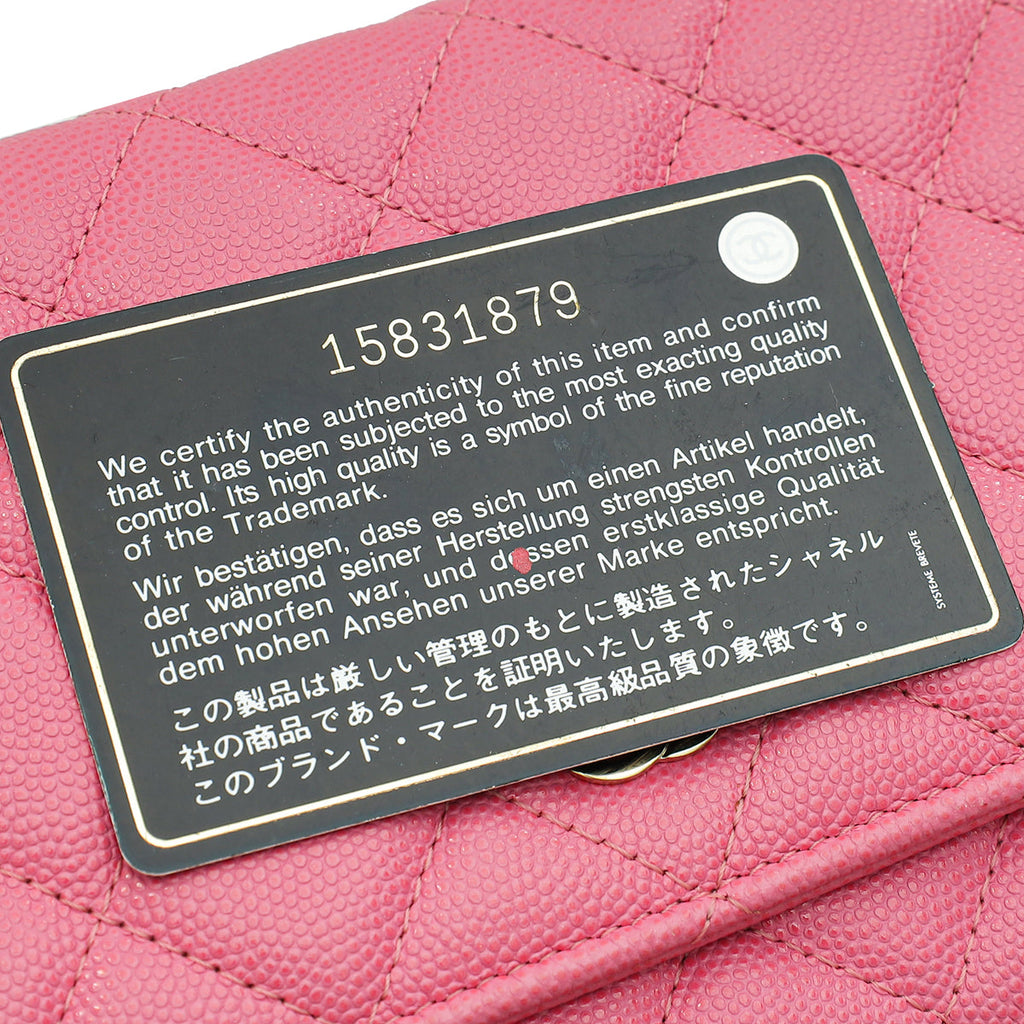 Chanel Pink CC Classic Wallet on Chain